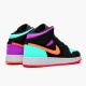 Jordan 1 Mid Multi-Color (GS) Svart/Multi-Color Jordan Sko 554725-083