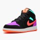 Jordan 1 Mid Multi-Color (GS) Svart/Multi-Color Jordan Sko 554725-083