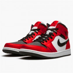 Jordan 1 Mid Chicago Toe Svart/Gym Röd-Vit Jordan Sko 554724-069