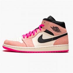 Jordan 1 Mid Crimson Tint Crimson Tint/Hyper Rosa-Svart-Sail Jordan Sko 852542-801