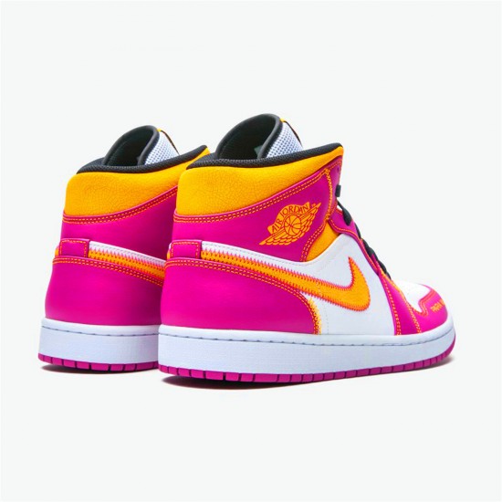 Jordan 1 Mid Dia de los Muertos Vit/Fuchsia-Orange-Svart Jordan Sko DC0350-100