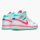 Jordan 1 Mid White Pink Green Soar (GS) Vit/Digital Rosa-Aurora Grön-Soar Jordan Sko 555112-102