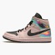 Jordan 1 Mid Dirty Powder Iridescent Barely Rose/Svart-Svart-Multi-Color Jordan Sko BQ6472-602