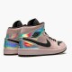 Jordan 1 Mid Dirty Powder Iridescent Barely Rose/Svart-Svart-Multi-Color Jordan Sko BQ6472-602