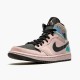 Jordan 1 Mid Dirty Powder Iridescent Barely Rose/Svart-Svart-Multi-Color Jordan Sko BQ6472-602