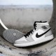 Jordan 1 Mid Light Smoke Grey Light Smoke Grå/Svart-Vit Jordan Sko 554724-092