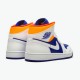 Jordan 1 Mid Royal Blue Laser Orange Vit/Deep Royal Blå-Track Röd-Laser Orange Jordan Sko 554724-131