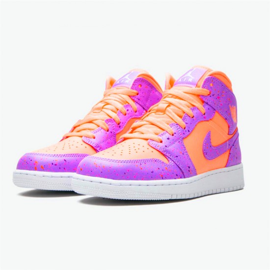 Jordan 1 Mid SE GS Atomic Pulse Orange Pulse/Atomic Violet/Laser Crimson/Voltage Lila/Vit Jordan Sko AV5174-800