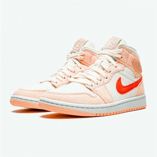 Jordan 1 Mid SE Corduroy Sail Sail/Orange Quartz-Vit-Orange Jordan Sko DA8009-108