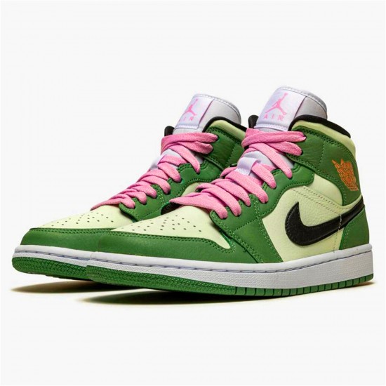 Jordan 1 Mid Dutch Green Dutch Grön/Svart-Barely Grön Jordan Sko CZ0774-300