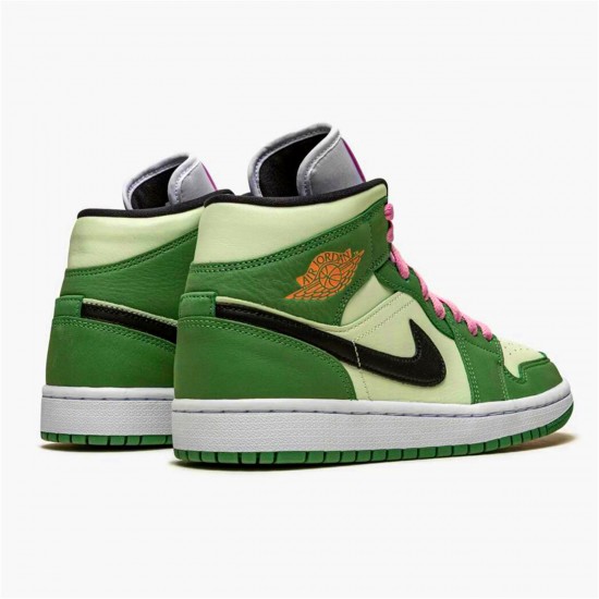 Jordan 1 Mid Dutch Green Dutch Grön/Svart-Barely Grön Jordan Sko CZ0774-300