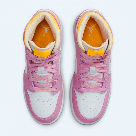 Jordan 1 Mid SE Arctic Pink (GS) Light Arctic Rosa/University Guld-Vit Jordan Sko DC9517-600