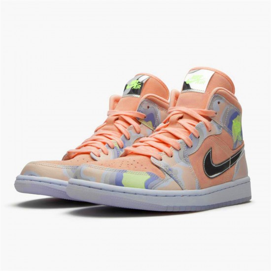 Jordan 1 Mid SE P(HER)SPECTIVE Washed Coral/Chrome-Light Whistle Jordan Sko CW6008-600