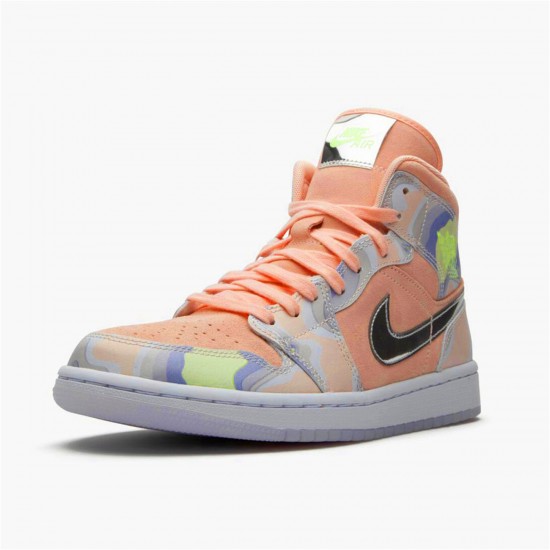 Jordan 1 Mid SE P(HER)SPECTIVE Washed Coral/Chrome-Light Whistle Jordan Sko CW6008-600