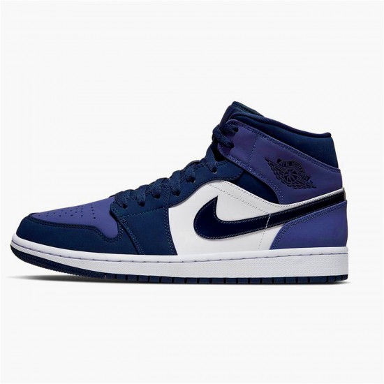 Jordan 1 Mid Obsidian Sanded Purple Obsidian/Sanded Lila-Vit Jordan Sko 554724-445