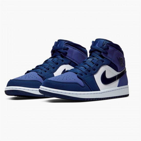 Jordan 1 Mid Obsidian Sanded Purple Obsidian/Sanded Lila-Vit Jordan Sko 554724-445