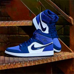 Jordan 1 Mid Obsidian Sanded Purple Obsidian/Sanded Lila-Vit Jordan Sko 554724-445