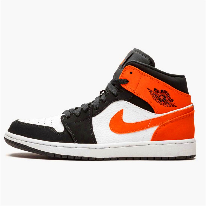 Jordan 1 Mid Shattered Backboard Svart/Vit-Starfish Jordan Sko 554724-058