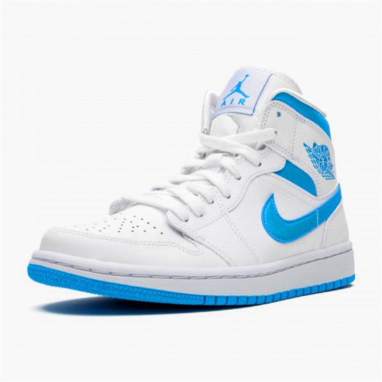 Jordan 1 Mid UNC Vit/Dark Powder Blå-Vit Jordan Sko BQ6472-114