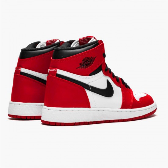 Jordan 1 Mid Chicago (2015) (GS) Vit/Varsity Röd-Svart Jordan Sko 575441-101