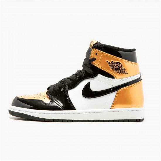 Jordan 1 High NRG Patent Gold Toe Svart/Metallic Guld-Summit Vit Jordan Sko 861428-007