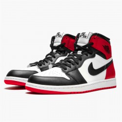 Jordan 1 Mid Black Toe (2013) Vit/Svart-Gym Röd  Jordan Sko 555088-184