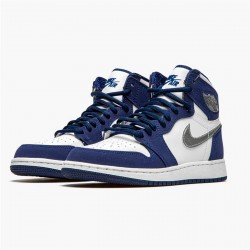 Jordan 1 High COJP Midnight Navy (2020) Vit/Metallic Silver-Midnight Navy Jordan Sko DC1788-100