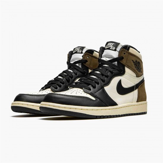 Jordan 1 High Dark Mocha Sail/Dark Mocha-Svart-Svart Jordan Sko 555088-105