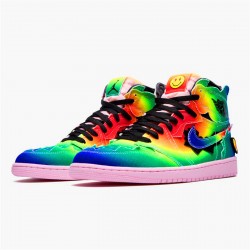 Jordan 1 High J Balvin Multi-Color/Svart-Rosa Foam-Multi-Color Jordan Sko DC3481-900