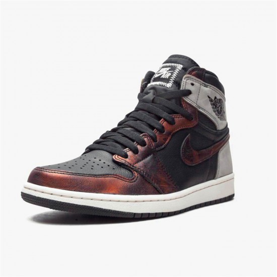 Jordan 1 High Light Army Rust Shadow Patina Svart/Grå-Rust Jordan Sko 555088-033