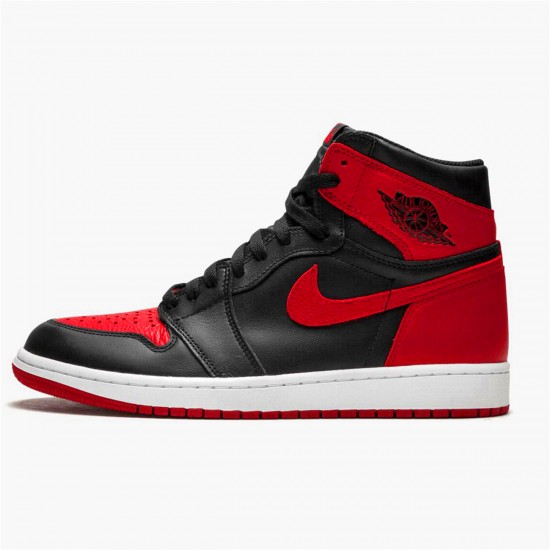 Jordan 1 High Bred Banned (2016) Svart/Varsity Röd-Vit Jordan Sko 555088-001