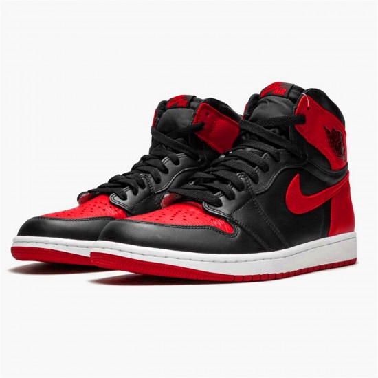 Jordan 1 High Bred Banned (2016) Svart/Varsity Röd-Vit Jordan Sko 555088-001