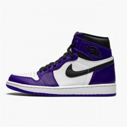 Jordan 1 High Court Purple White Court Lila/Vit-Svart Jordan Sko 555088-500