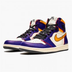 Jordan 1 High OG Defiant SB LA to Chicago Court Lila/Svart-Sail-University Guld Jordan Sko CD6578-507