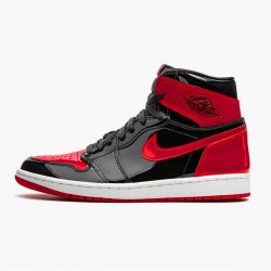 Jordan 1 High OG Patent Bred Svart/Vit-Varsity Röd Jordan Sko 555088-063