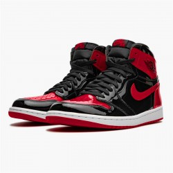 Jordan 1 High OG Patent Bred Svart/Vit-Varsity Röd Jordan Sko 555088-063