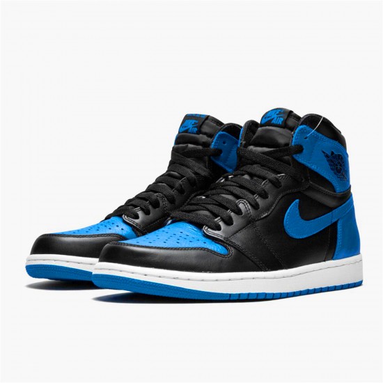 Jordan 1 Mid Royal (2017) Svart/Varsity Royal-Vit Jordan Sko 555088-007