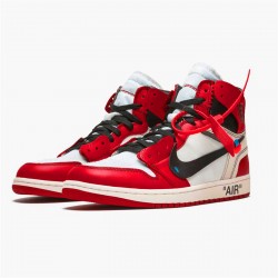 Jordan 1 High Off-White Chicago Vit/Svart-Varsity Röd Jordan Sko AA3834-101