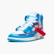 Jordan 1 High Off-White University Blue Vit/Dark Powder Blå-Cone Jordan Sko AQ0818-148