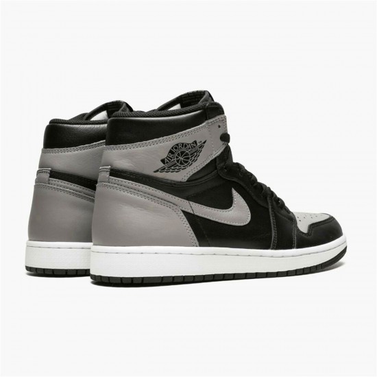 Jordan 1 High Shadow (2018) Svart/Medium Grå-Vit Jordan Sko 555088-013