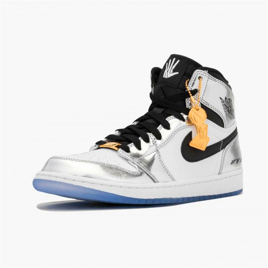 Jordan 1 High Think 16 (Pass the Torch) Chrome/Svart-Vit-Turbo Grön Jordan Sko AQ7476-016