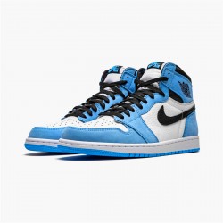 Jordan 1 High White University Blue Black Vit/University Blå-Svart Jordan Sko 555088-134