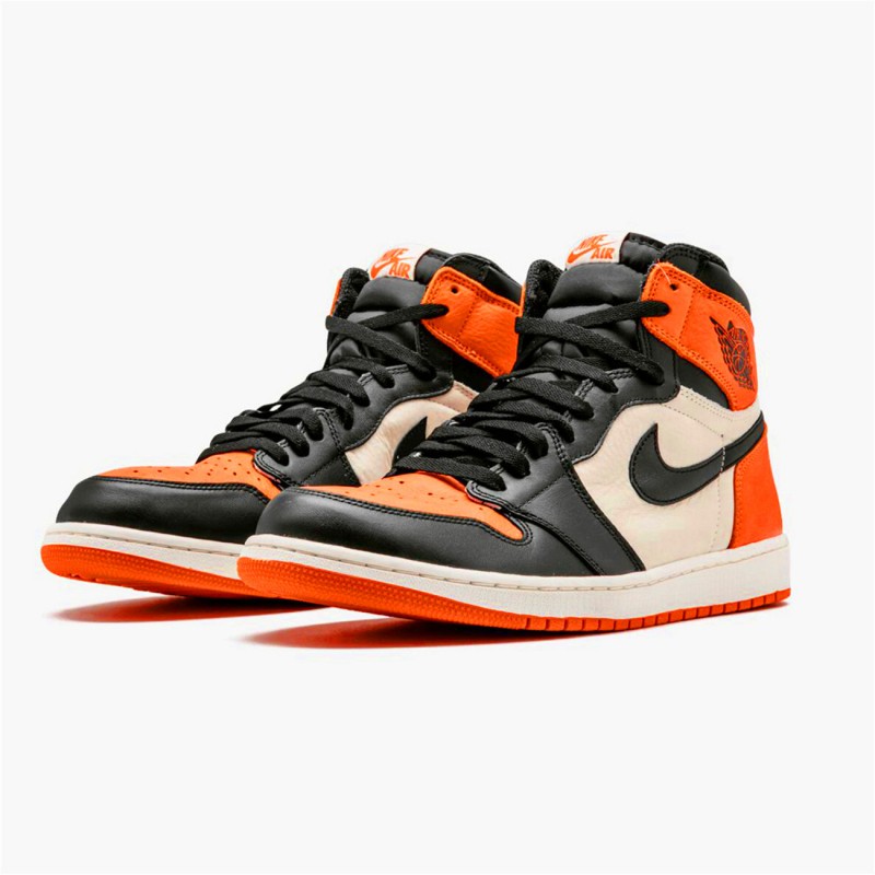 Jordan 1 Mid Shattered Backboard Svart/Starfish-Sail Jordan Sko 555088-005