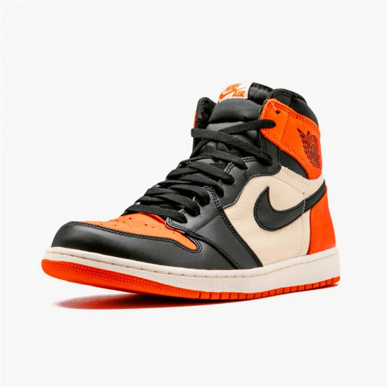 Jordan 1 Mid Shattered Backboard Svart/Starfish-Sail Jordan Sko 555088-005