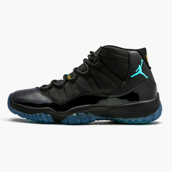 Jordan 11 Retro Gamma Blue Svart/Gamma Blå-Varsity Maize Jordan Sko 378037-006