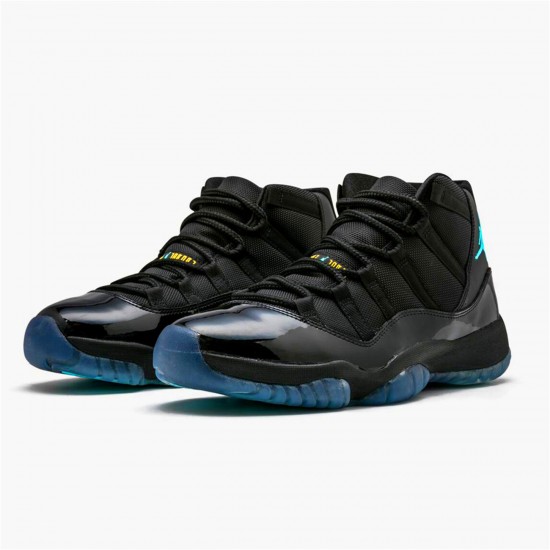 Jordan 11 Retro Gamma Blue Svart/Gamma Blå-Varsity Maize Jordan Sko 378037-006