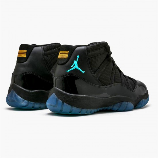 Jordan 11 Retro Gamma Blue Svart/Gamma Blå-Varsity Maize Jordan Sko 378037-006