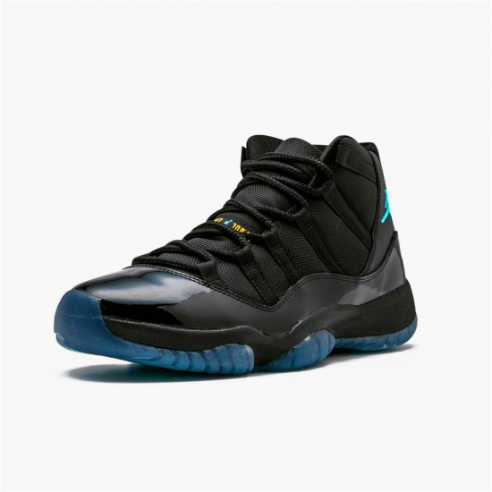 Jordan 11 Retro Gamma Blue Svart/Gamma Blå-Varsity Maize Jordan Sko 378037-006