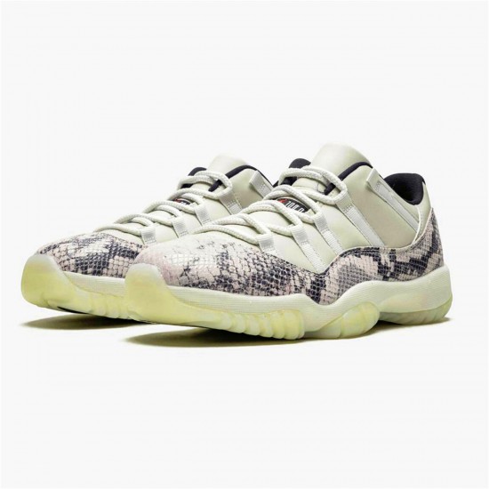 Jordan 11 Retro Low Snake Light Bone Light Bone/Smoke Grå-Vit-Svart Jordan Sko CD6846-002