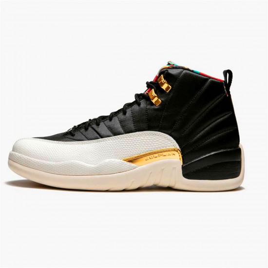 Jordan 12 Retro Chinese New Year (2019) Svart/True Röd-Sail-Metallic Guld Jordan Sko CI2977-006